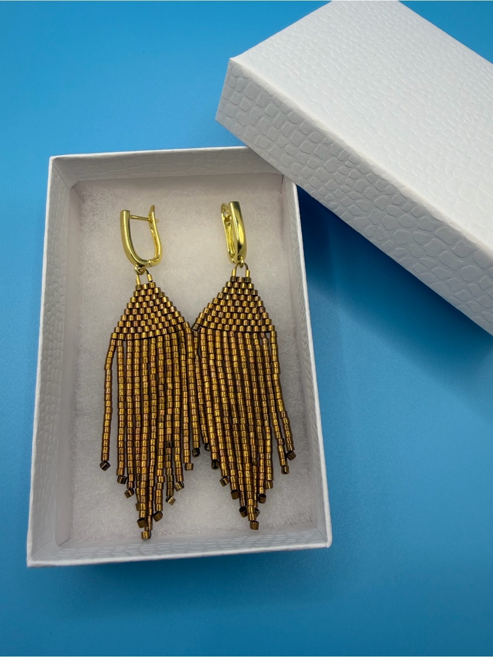 Gold-Tone Brown Beaded Fringe Earrings - Women Jewelry